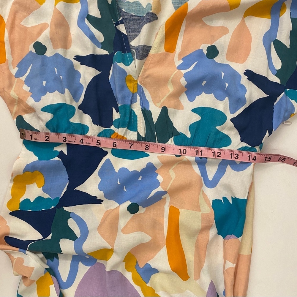Anthropologie ||‎ Traffic People Abstract Printed V-Neck Midi Dress Small - Picture 7 of 9